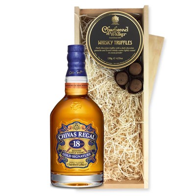 Chivas Regal 18 Years Whisky 70cl And Whisky Charbonnel Truffles Chocolate Box